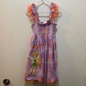 Disney Tinkerbell 🧚 Purple and Orange Floral Fairy Dress Size 5/6
